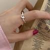 Anillo Estilo Coreano para Mujer Nueva Entrada Lujo Nicho Diseño Anillo de Perlas Distintivo Anillo Cruzado para Dedo Moderno Sencillo Combinable