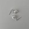 Polvo para Pan al Vapor Shijia Aretes de Perlas Blanco Leche Claro Aguja de Plata Esterlina S925 Nicho de Gama Alta Combinables Nuevos Aretes