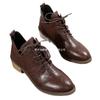 Botas de Moda Transfronteiriças Europeias e Americanas Estilo Britânico de Inverno 202543 Bico Fino Cadarço Comércio Exterior Tamanho Grande Atacado Tamanho Grande