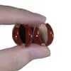 Brincos circulares vermelhos, festivos, com efeito de gota de óleo, nova tendência 2026, design de nicho, brincos versáteis de Ano Novo