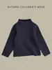 Suéter Base de Forro Polar para Niñas 2026 Otoño/Invierno Nuevo Estilo Bebé Infantil Estilo Coreano Cuello SemiAlto Ropa Interior para Bebé Tejido