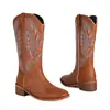 Novas botas Martin bordadas botas de salto médio grosso botas de celebridade da internet Botas de cavaleiro botas curtas Botas de cowboy ocidental 40-48 botas de comércio exterior