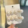 Pinza para el pelo de estilo coreano, exquisita, dulce, con lazo de perlas, forma de arco, pinza de pico de pato, pinza para flequillo, pasador diario, simple, versátil para mujer