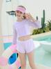 Maiô infantil Sunshine Girl, saia princesa feminina, peça única, maiô infantil de meia-idade, doce, branco, esportivo, para estudantes, atacado