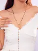 Collar con borlas de diamantes de imitación de colores creativos de moda de estilo europeo y americano transfronterizo, cadena de clavícula de circonita de alto color de nicho