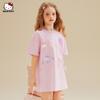 Vestido de Verano para Niñas 2025 Nuevo Ropa Infantil Mediana y Grande Estilo Dulce y Cariñoso Hello Kitty Camiseta de Dibujos Animados Falda