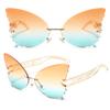 Óculos de Sol Infantis Sem Aro Borboleta Meninos e Meninas Fofos Armação Grande Bola Metálica Oca Moda Versátil Protetor Solar Decorativo