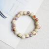 Verano Nuevo Pequeño Fresco Artístico Pastoral Dulce Color Degradado Abalorios Pulsera de Cerámica Femenina Diseño Nicho Pulsera