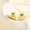 Pendientes geométricos brillantes de diseño de alta gama, joyería femenina, personalidad, pendientes sencillos y exquisitos con forma de corazón de melocotón, disponibles al por mayor.