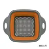 Suministro en Stock Cesta de Drenaje Cuadrada Lavabo Plegable de Silicona para Lavar Verduras Frutas Cesta Filtro de Agua para Picnic al Aire Libre Juego de Dos Piezas
