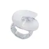 Anillo elástico con diseño de flor de concha blanca esmaltada mate transfronterizo, anillo geométrico floral simple de alta gama para mujer