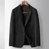 Blazer Casual para Hombre 2026 Primavera/Otoño Lujo Ligero de Negocios Blazer de un Solo Botón para Personas de Mediana Edad y Jóvenes Chaqueta Blazer Moderna de un Solo Botón Negra