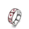 Anillo de Acero Inoxidable Simple de la Marca Europea y Americana Shengxi para Mejorar la Suerte Joyería al por Mayor 8 mm Color Acero Aceite a