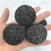 Pedra Diffusora de Aroma Natural Premium 5cm, Ornamento Esfera de Pedra Vulcânica Preta, Bola Flutuante Preta Porosa Polida