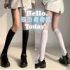 Medias Altas Jk Blancas de Seda Calcetines por Encima de la Rodilla Calcetines de Verano Calcetines Finos de Media Caña para Mujer Primavera y Otoño Medias Blancas a la Pantorrilla