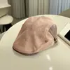 Gorra de estilo 'old money' para otoño e invierno, gorra de repartidor, nueva de gamuza, retro, versátil, gorra con visera de pico, moda, literaria, para usar al revés, gorro de boina