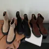 Botas Casuales Elásticas de Piel Genuina para Otoño e Invierno Botines Finos para Mujer Punta Redonda Suela Plana Cremallera Trasera Botines Cortos Botines Cortos de Bloques de Color Botines Individuales para Mujer