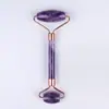 Conjunto Massageador Roller de Jade Cristal Rosa Rosto Olhos Beleza Coração Dupla Cabeça Atacado Massagem Placa Gua Sha