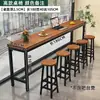 Mesa de Bar de Madera Maciza, Mesa Alta de Bar Pequeña para Ocio en Balcón de Casa, Gabinete de Bar de Madera Maciza, Mesa Larga de Lujo Ligero y Gama Alta