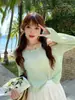Cubierta Amarilla Dopamina Protectora del Sol para Mujer, Nuevo Estilo Verano 2026, Camiseta de Manga Larga de Seda Hielo con Camisola Ropa de Abrigo Superior