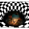 Alfombra de Piso de Payaso Blanco y Negro con Trampa Visual 3D Transfronteriza para Sala de Estar, Alfombra Completa Tridimensional Resistente a Manchas y al Desgaste, Manta para Sofá y Mesa de Café