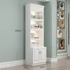 Vitrina Combinada de Gama Alta Integrada con Gabinete de Almacenamiento Multicapa para Salón de Uñas, Combinación de Vitrina para Salón de Belleza, Estantes y Divisiones para Vitrina