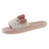 Comercio exterior transfronterizo nuevo gato de dibujos animados KT Mao Mao zapatillas de mujer otoño e invierno cálidas lazo abiertas para piso zapatillas de algodón