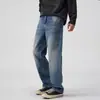 2026 Nueva Marca de Moda de Calle Jeans Lavados Desgastados para Hombre, Estilo Americano Workwear Corte Limpio Holgado Recto