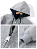 Chamarra con capucha gris para mujer, primavera y otoño, con capucha, estilo coreano, nuevo modelo 2026, top de bloques de color, diseño único, moda de nicho para otoño