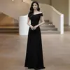 Vestido de Noche Blanco de un Hombro, Vestido de Registro, Banquete, Elegante de Alta Gama, Vestido Largo que se Puede Usar en Tiempos Ordinarios, Reunión Anual