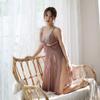 Lencería sexy faldita transparente con tirantes para mujer de encaje tentación pijama para casa bata japonesa una generación de pelo