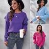 Estilo celebridad de internet Toma real hombro caído manga larga suéter de punto suelto para mujer nuevo Ebay para mujer transfronterizo transfronterizo