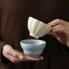 Montañas y Ríos Brocado Taza de Anfitrión Taza de Té Gongfu Cerámica Taza de Degustación de Té para una Persona Taza Pequeña Taza Pequeña Taza de Juego de Té Individual