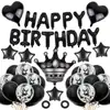 Set de globos de látex con lentejuelas en forma de corona de estrella de cinco puntas en forma de corazón, color oro rosa y dorado, globos para decoración de fiesta de cumpleaños