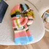 Cachecol de Lã Tricotado com Listras Contrastantes Estilo Coreano de Inverno para Casal Viagem Estudante Cachecol de Pescoço Quente Versátil para Mulheres