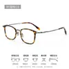 Óculos de Grau Estilo Nicho em Titânio Puro para Homens com Rosto Largo, Modelo 80911, Armação High-End Cinza Tartaruga, Armação Óptica de Titânio