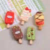 Brinquedos Criativos de Comida Sorvete de Chocolate DIY Feito à Mão Acessórios de Cola de Chantilly Acessórios de Resina Joias Grampo de Cabelo Materiais Venda por Atacado