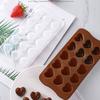 Molde de Silicone para Bolo DIY Grau Alimentício Assar Coração Chocolate Molde de 15 Corações Molde de Cubo de Gelo em Formato de Coração