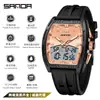 Reloj Juvenil Sanda Doble Zona Horaria Luminoso Multifuncional Unisex Electrónico Moda Tendencia Cronógrafo