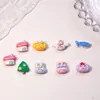 Joyería de Arte para Uñas de Dibujos Animados de Gato y Conejo Accesorios Estéreo para Uñas de Resina Funda para Teléfono Móvil Pegamento de Crema Material para Manualidades