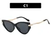 Gafas de Sol Kedun Ojo de Gato con Cadena 2025 Nueva Moda Estilo Europeo y Americano Gafas de Sol de Personalidad Gafas de Sol Versátiles de Moda para Mujer
