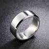 Nuevo anillo liso transfronterizo con bordes biselados dobles y acabado brillante, anillo de acero inoxidable de alta gama, joyería de mano para hombre europea y americana al por mayor