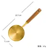 Copo medidor de aço inoxidável banhado a ouro colher medidora cabo de madeira de acácia colher medidora ferramenta de medição ferramenta de cozinha para assar de oito peças