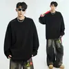 Camisetas de Manga Longa para Homens para Outono e Inverno, Projetadas para Uso Interno e Externo, Tops de Manga Longa, Design Solto com Zíper, Moletons Casuais com Gola Redonda
