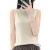 Camisole de Lã Sem Costura Pronta para Usar de Uma Alça Feminina Nova Roupa Íntima Outono e Inverno Novo Tricô Gola Alta Meia para Usar por Baixo