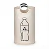 Bolsa de Armazenamento para Garrafas Recicladas Doméstica, Bolsa Utilitária Portátil com Tubo de Alumínio, Organizador de Grande Capacidade, Dobrável com Duas Alças, Cesto de Roupas Sujas