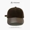 Gorra de Pato Estilo Coreano para Otoño e Invierno para Hombres y Mujeres, Gorra de Béisbol de Retazos de Gamuza Retro Versátil, Gorra Casual de Moda para Mujeres