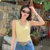 Camisola Falsa de Dos Piezas con Cuello Halter Bloques de Color C166 con Diseño Único y Chic, Top Sexy y Atractivo para Mujer