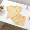 Conjunto de Verano para Niños: Conjunto de Camiseta de Manga Corta a Rayas y Shorts de Cintura Elástica, Conjunto de Dos Piezas de Verano para Niños