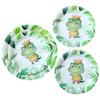Plato de Papel Desechable de Dibujos Animados Vajilla para Fiesta Plato de Animales de Oso Dinosaurio Plato para Cena de Fiesta de Cumpleaños Infantil Plato para Pastel
